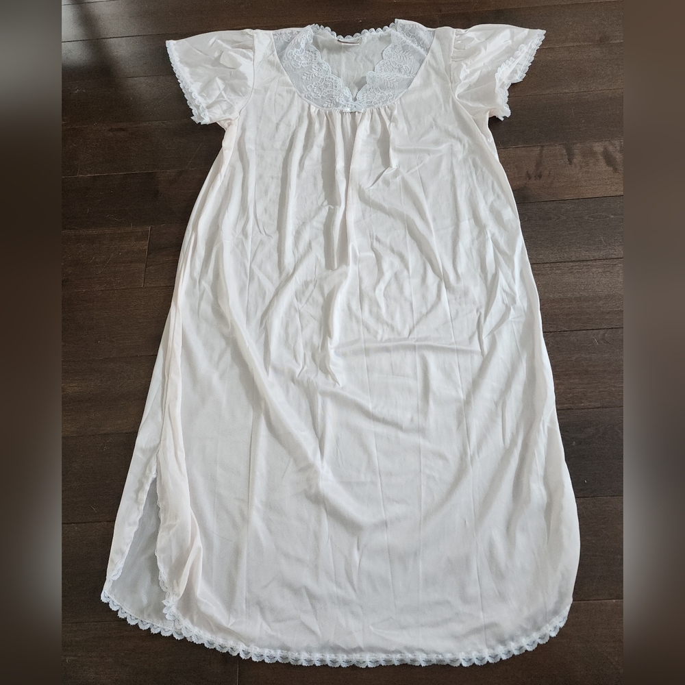 Vintage Lace Pink Nightie Slip Nightgown - Picture 3 of 11